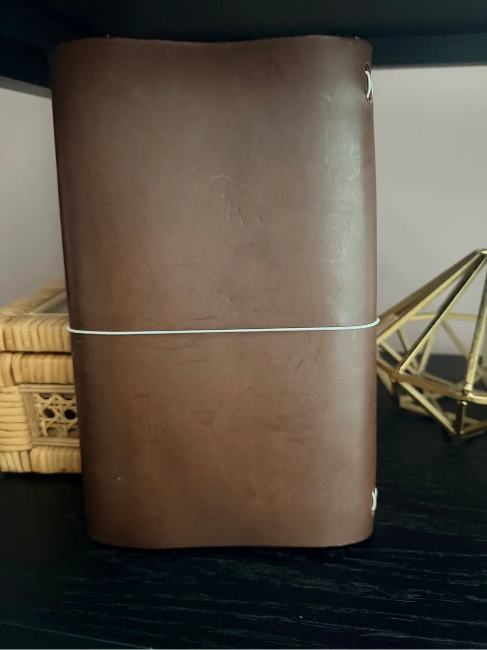 Classic Brown Leather A5 Journal with Elastic Closure